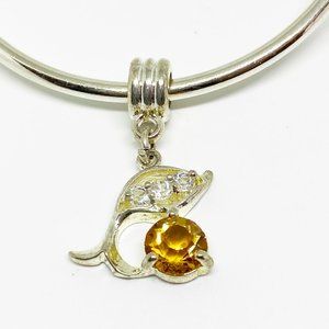 Pugster Dolphin Silver Plate w Gold Crystal Beach Bracelet Charm -Fits Pandora